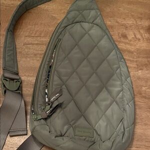 Vera Bradley Quilted Crossbody Bag in Olive Green